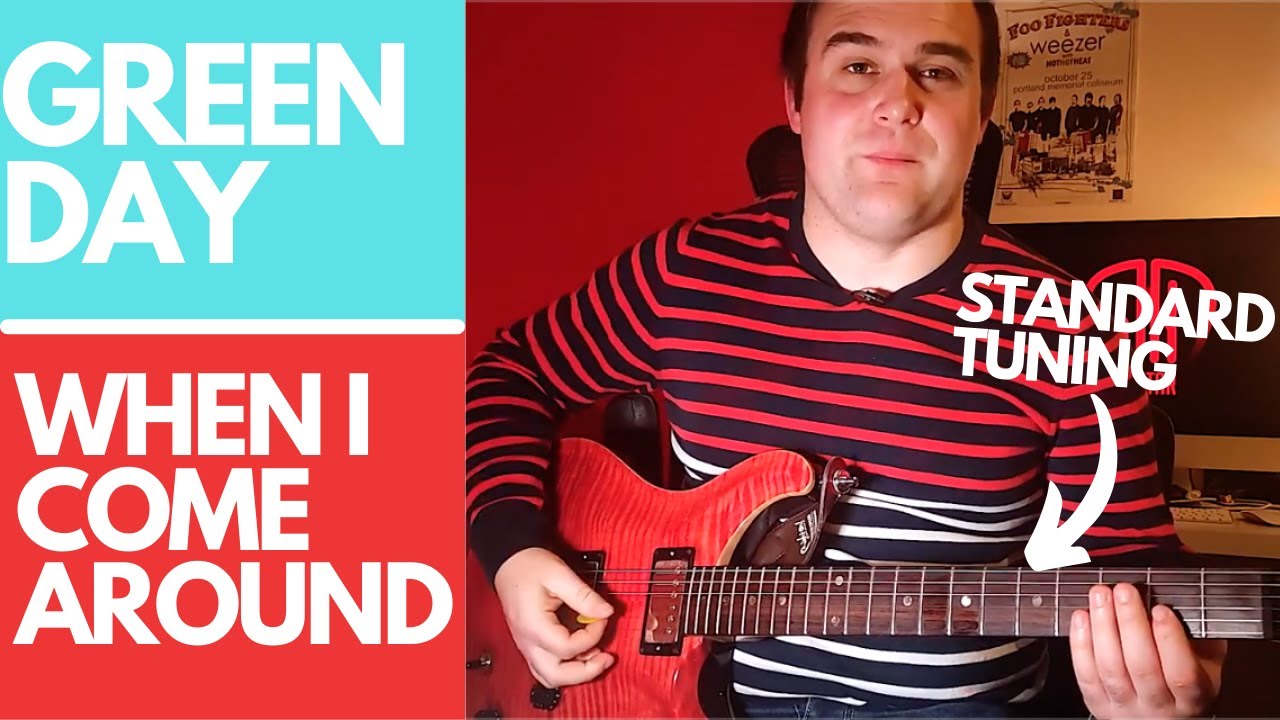 Play When I Come Around by Green Day in STANDARD tuning inc Solo!